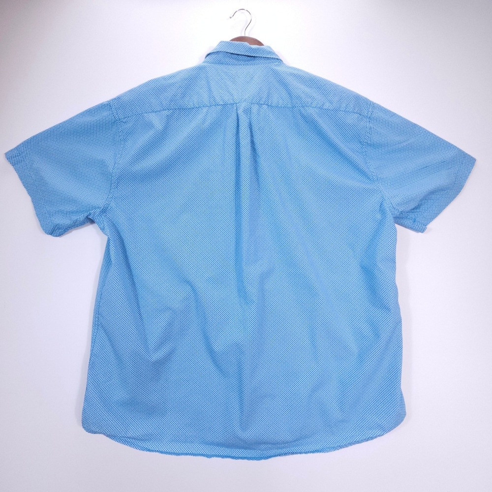 Southern Marsh Shirt Mens XL Blue White Geometric Short Sleeve Button‎ Down Prep - Picture 2 of 7